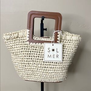 Sol and Mer | Raffia Summer Vacation Handbag 👜 “Natural Cognac”